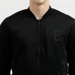 United Colors of Benetton Black Regular Fit Bomber Jacket image 4
