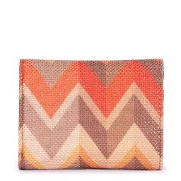 ZOUK Tidal Wave Orange Printed Tri-Fold Wallet for Women image 4