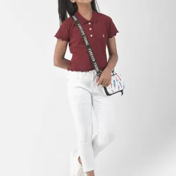 Crimsoune Club Kids White Solid Jeans image 4