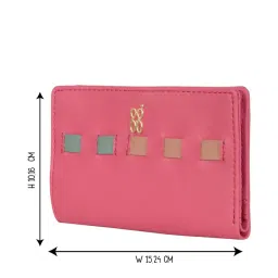 Baggit Pink Textured Bi-Fold Wallet for Women image 2