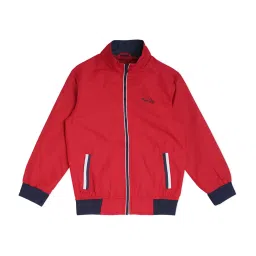 Pepe Jeans Kids Red & Navy Regular Fit Full Sleeves Jacket image 1