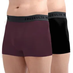 Freecultr Multi Color Modal Regular Fit Solid Trunks (Pack of 2) image 1