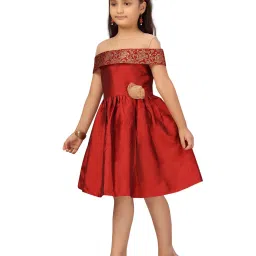 Aarika Kids Maroon Solid Frock image 4