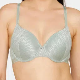 Zivame Pistachio Green Lace Half Coverage Under-Wired Balconette Bra image 4