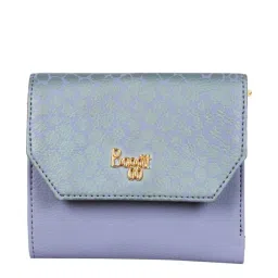 Baggit Purple Printed Tri-Fold Wallet for Women image 1