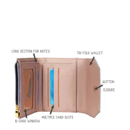 Baggit Purple Printed Tri-Fold Wallet for Women image 4