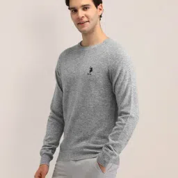 U.S. Polo Assn. Grey Wool Regular Fit Logo Sweaters-picture-34