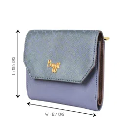 Baggit Purple Printed Tri-Fold Wallet for Women image 2