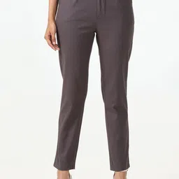 URBAN POCHE Women Tapered Fit High-Rise Formal Trousers-image-80