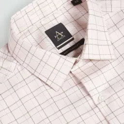 Arrow Beige Cotton Regular Fit Checks Shirt image 4
