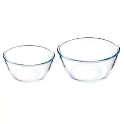Femora Transparent Glass Mixing Bowls (2100 ml, 2650 ml) - Set of 2 image 2