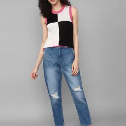 Allen Solly Black & White Color-Block Top image 4