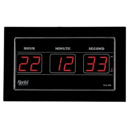 Ajanta Glass Quartz Led Digital Clock (Olc-308), Multicolor image 1