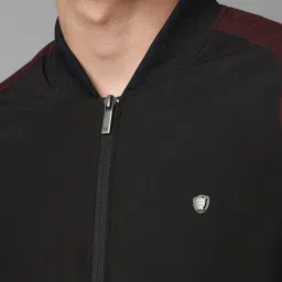 Louis Philippe Black Regular Fit Bomber Jacket image 4