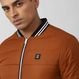 Van Heusen Flex Orange Regular Fit Quilted Bomber Jacket image 4
