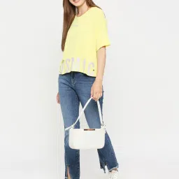 Spykar Lime Yellow Cotton Graphic Print T-Shirt image 4