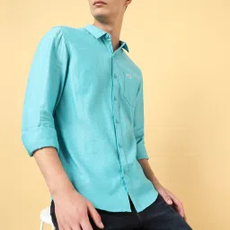 Wrangler Blue Cotton Regular Fit Shirt image 4