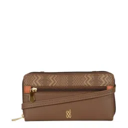 Baggit Brown Solid Zip Around Wallet for Women image 1