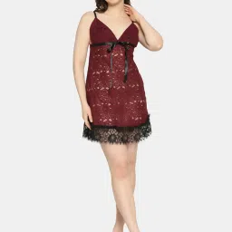 Da Intimo Wine Lace Babydoll image 4