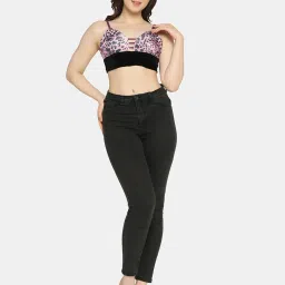 Da Intimo Purple & Black Printed Bralette Bra image 4