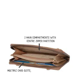 Baggit Brown Solid Zip Around Wallet for Women image 4