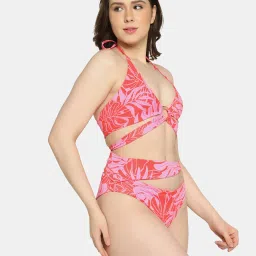 Da Intimo Pink & Red Printed Swimwear image 4