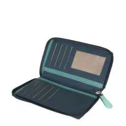 Baggit Blue Textured Zip Around Wallet for Women image 4