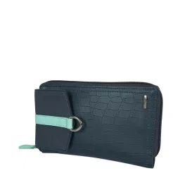 Baggit Blue Textured Zip Around Wallet for Women image 2