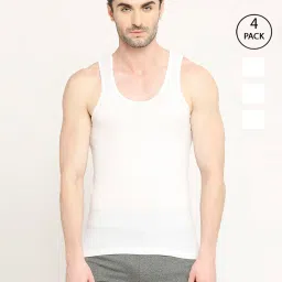 VIP White Snug Fit Vest - Pack of 4 image 1