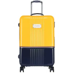 TOMMY HILFIGER Twins Pro Yellow & Navy 8 Wheels Medium Hard Cabin Trolley Bag image 1