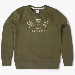 GAP Boys Green Cotton Embroidered Sweatshirt image 1