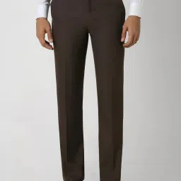 Van Heusen Brown Slim Fit Trousers image 1