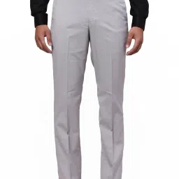 Park Avenue Grey Regular Fit Trousers image 1