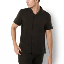 celio Celio* Black Regular Fit Texture Shirt-picture-33