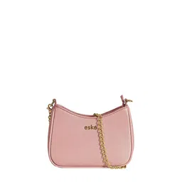 eske Women Gold Textured Chain Strap Compact Design Leather Shoulder Bag-image-39