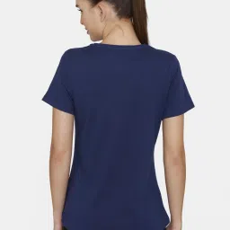 Zelocity by Zivame Navy Graphic Print Sports T-shirt image 2
