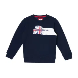 Pepe Jeans Kids Blue Printed Full Sleeves Sweatshirt image 1
