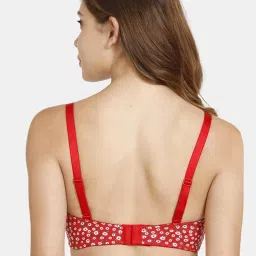 Rosaline by Zivame Red Floral Print Non-padded Bra image 2