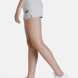 Puma Essentials Grey Cotton Logo Shorts image 3