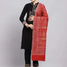 Monte Carlo Maroon Regular Fit Self Pattern Shawl-image-23