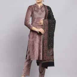 Monte Carlo Black Regular Fit Self Pattern Shawl-picture-23