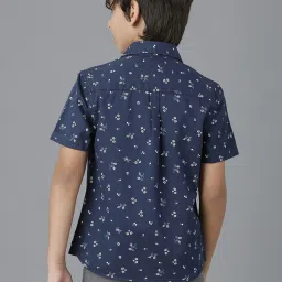 Under Fourteen Only Kids Navy Cotton Printed Shirt image 2