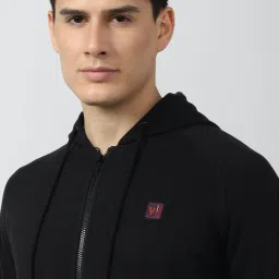 Van Heusen Sport Black Regular Fit Hooded SweatShirt image 4