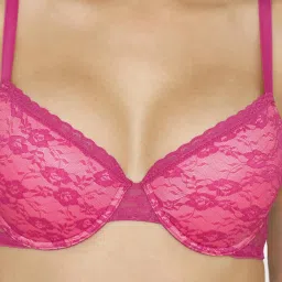 Rosaline by Zivame Pink Lace Padded Bra image 4