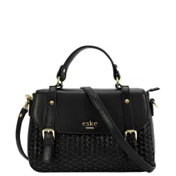 Eske Paloma Black Textured Medium Satchel Handbag image 1
