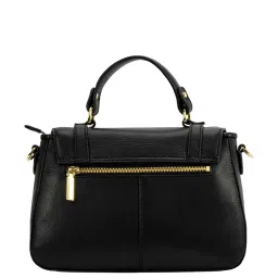 Eske Paloma Black Textured Medium Satchel Handbag image 3