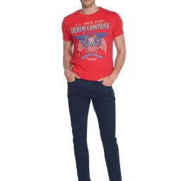 U.S. Polo Assn. Red Cotton Regular Fit Printed T-Shirt image 5