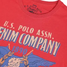 U.S. Polo Assn. Red Cotton Regular Fit Printed T-Shirt image 4