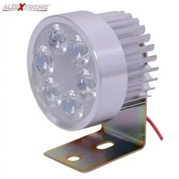 AllExtreme EX6RFW2 Universal 6 LED Round Fog Light Waterproof Off Road Driving Flood Lamp with Metal Stand for All Bikes and Cars (6W, White, 2 PCS) image 3