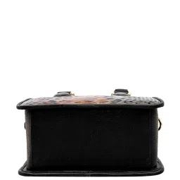Eske Lucie Black Textured Medium Handbag image 5